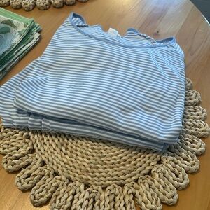 LAKE classic long sleeve long pant pajama set blue stripe